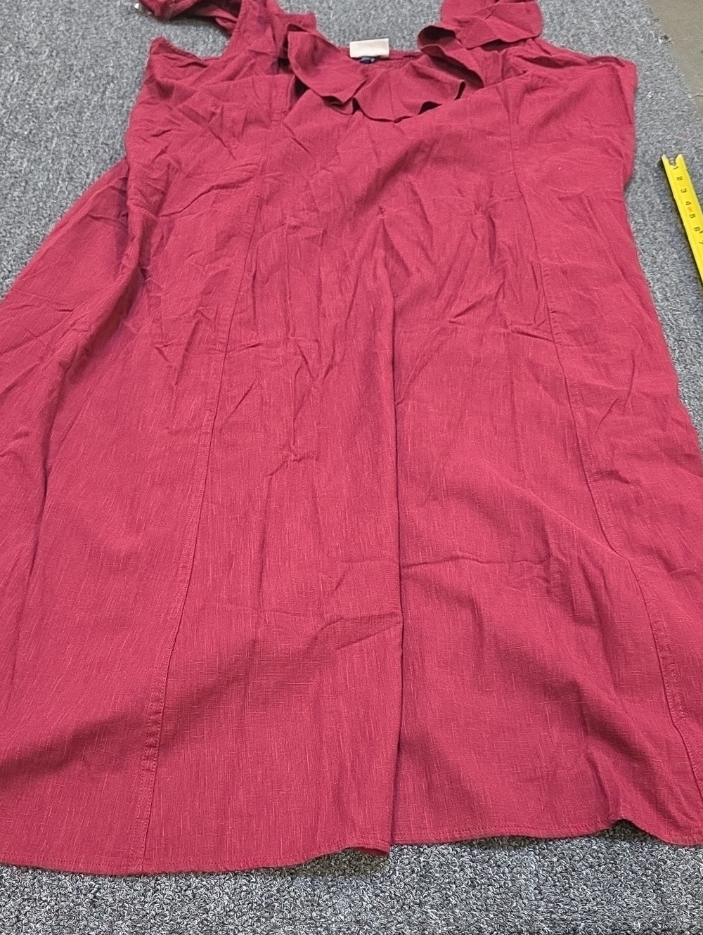 (#4C) Universal Thread Ruffle-Neck Midi Dress in Deep Rose